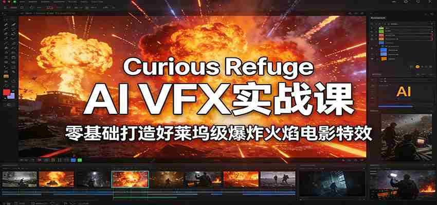 Curious Refuge AI VFX实战课，零基础打造好莱坞级爆炸火焰电影特效-中薪网