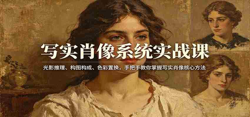 写实肖像系统实战课：光影推理、构图构成、色彩置换，手把手教你掌握写实肖像核心方法-中薪网
