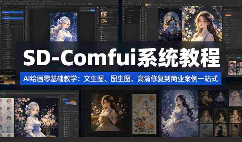 SD-Comfyui系统教程，ai绘画零基础教学，文生图、图生图、高清修复到商业案例一站式-中薪网