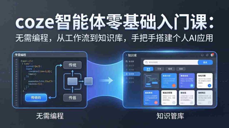 (17775期)coze智能体零基础入门课:无需编程,从工作流到知识库,手把手搭建个人AI应用-中薪网