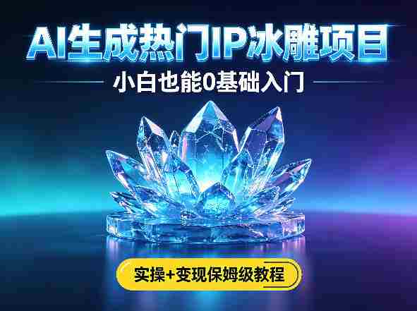 AI生成热门ip冰雕项目,小白也能0基础入门,实操+变现保姆级教程-中薪网
