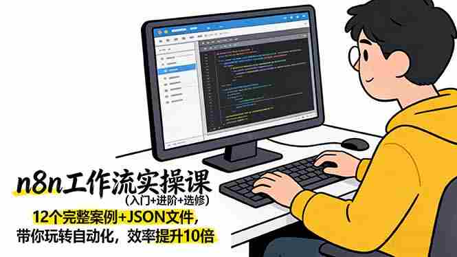 (17615期)n8n工作流实操课(入门+进阶+选修)12个完整案例+JSON文件,带你玩转自动化,效率提升10倍-中薪网