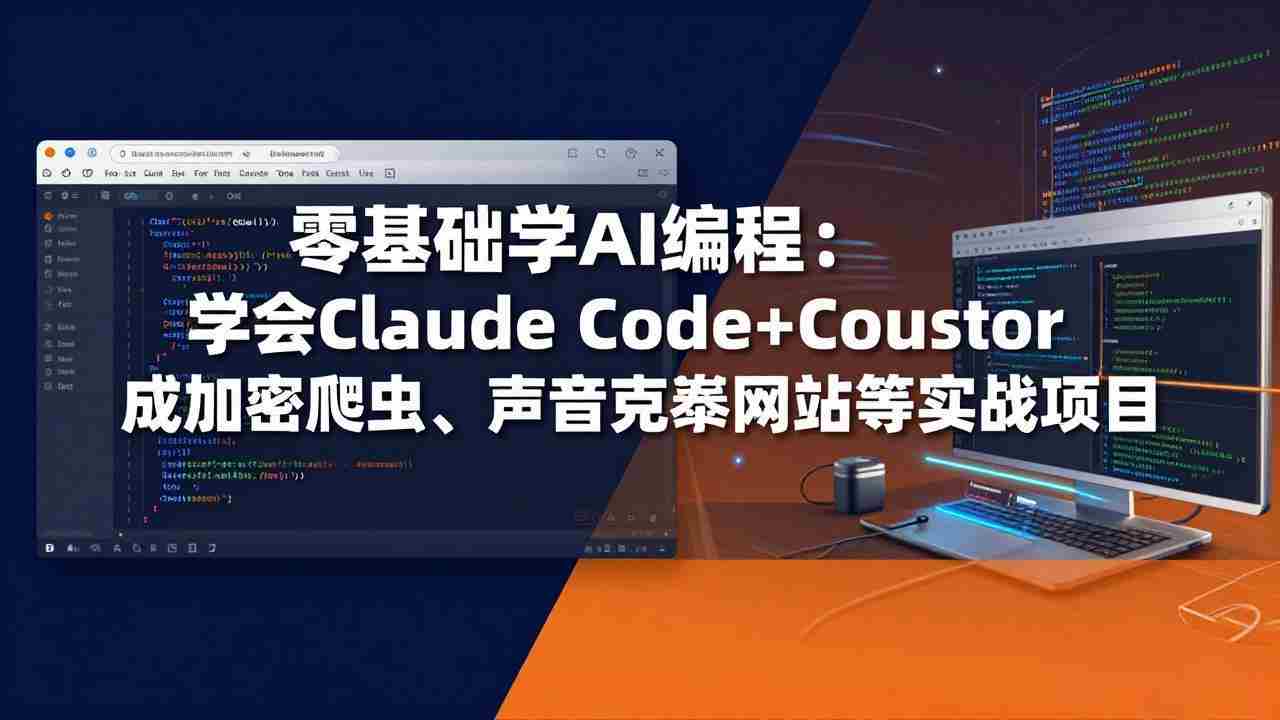 （17941期）零基础学AI编程：学会Claude Code+Cursor完成加密爬虫、声音克隆网站等实战项目-中薪网