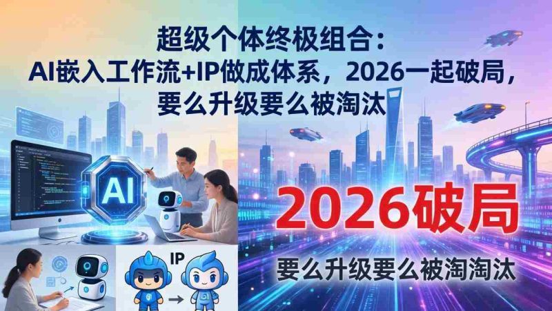 (17808期)超级个体终极组合-更新:AI嵌入工作流+IP做成体系,2026一起破局,要么升级要么被淘汰-中薪网