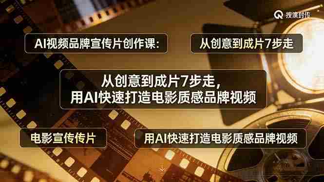 (17697期)AI视频品牌宣传片创作课:从创意到成片7步走,用AI快速打造电影质感品牌视频-中薪网
