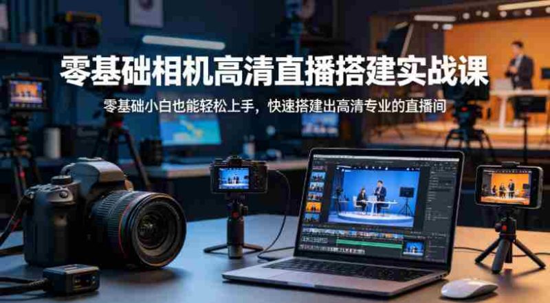 零基础相机高清直播间搭建实战课,小白也能轻松上手,快速搭建出高清专业的直播间-中薪网