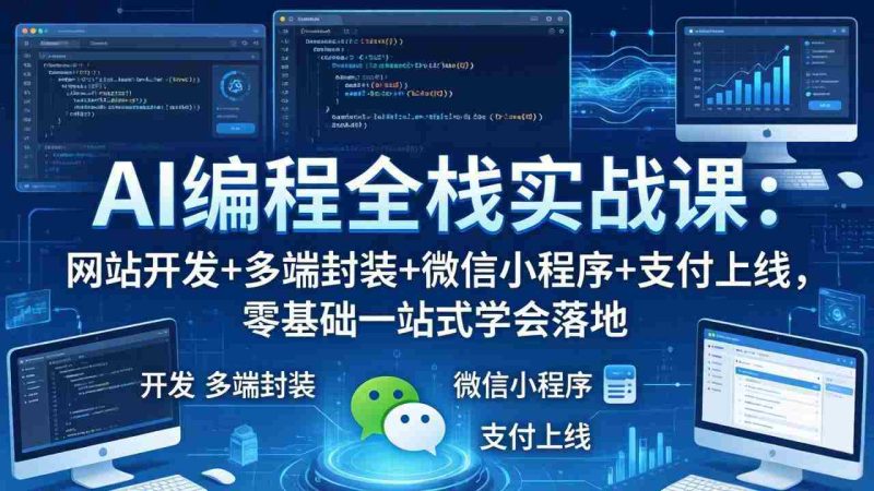 (18049期)AI编程全栈实战课:网站开发+多端封装+微信小程序+支付上线,零基础一站式学会落地-中薪网