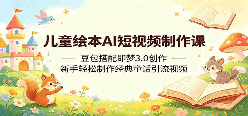 儿童绘本AI短视频制作课：豆包搭配即梦3.0创作，新手轻松制作经典童话引流视频-中薪网