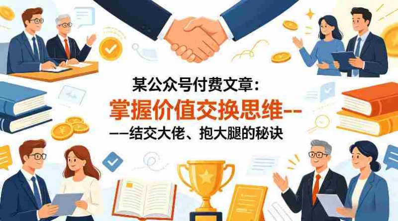 某公众号付费文章:掌握价值交换思维—-结交大佬、抱大腿的秘诀-中薪网