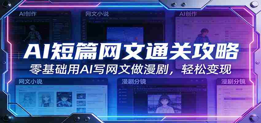 AI短篇网文通关攻略：零基础用AI写网文做漫剧，轻松变现-中薪网