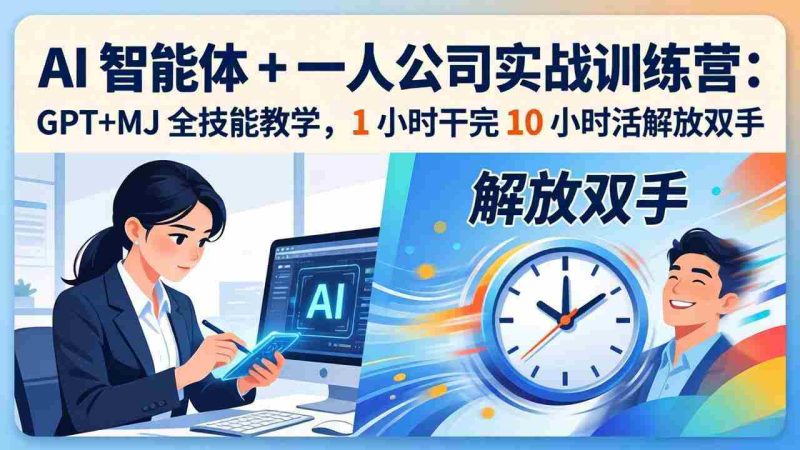 (17834期)AI 智能体 + 一人公司实战训练营:GPT+MJ 全技能教学,1 小时干完 10 小时活解放双手-中薪网