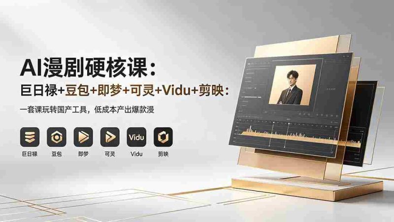 (18280期)AI漫剧硬核课:巨日禄+豆包+即梦+可灵+Vidu+剪映:一套课玩转国产工具,低成本产出爆款漫剧-中薪网