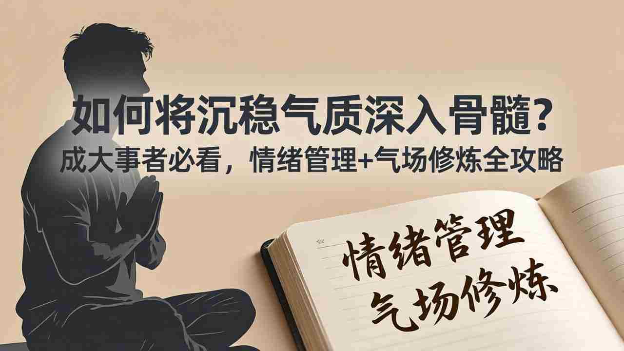 （18058期）付费文章：如何将沉稳气质深入骨髓？成大事者必看，情绪管理+气场修炼全攻略-中薪网