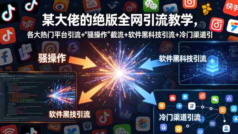 某大佬的绝版全网引流教学，各大热门平台引流+”骚操作”截流+软件黑科技引流+冷门渠道引流等-中薪网