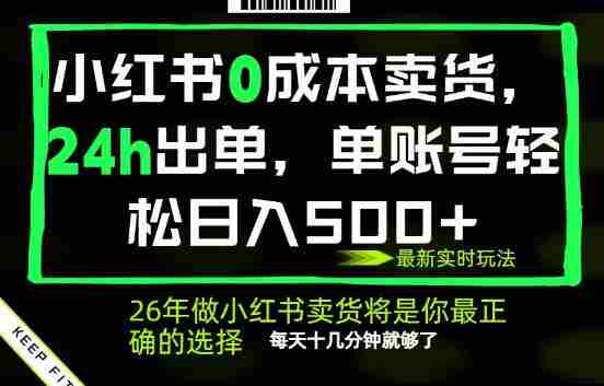 小红书0成本AI卖货，24小时出单，全流程托管，保底日入500+，每天十几分钟就够了【揭秘】-中薪网