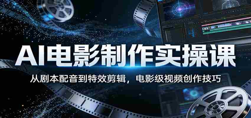 AI电影制作实操课：从剧本配音到特效剪辑，电影级视频创作技巧-中薪网