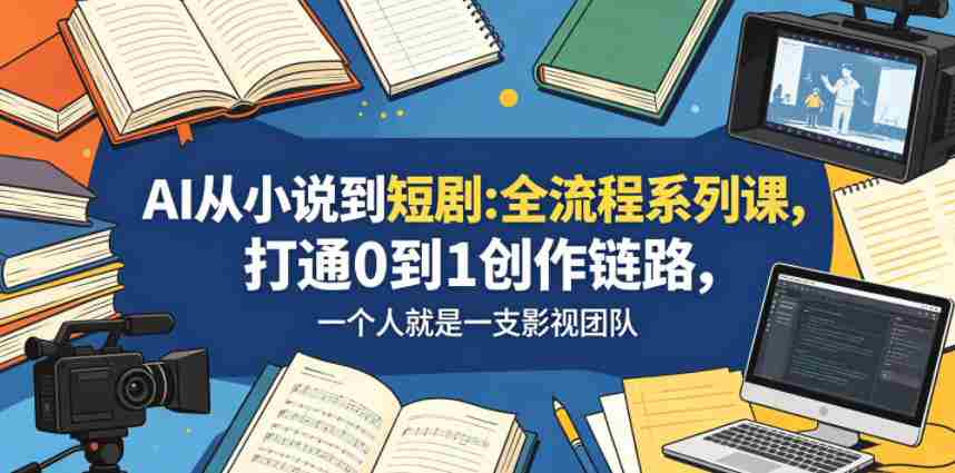 AI从小说到短剧全流程系列课，打通0到1创作链路，一个人就是一支影视团队-中薪网