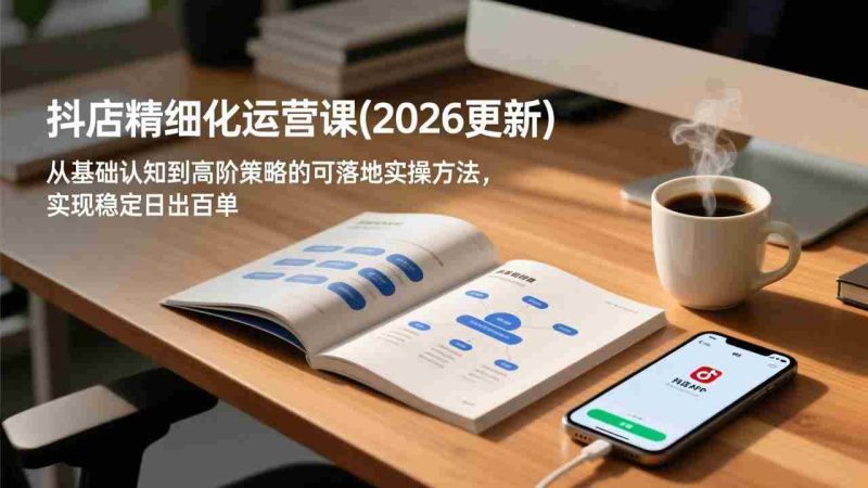 (18421期)抖店精细化运营课(更新5月),从基础认知到高阶策略的可落地实操方法,实现稳定日出百单-中薪网