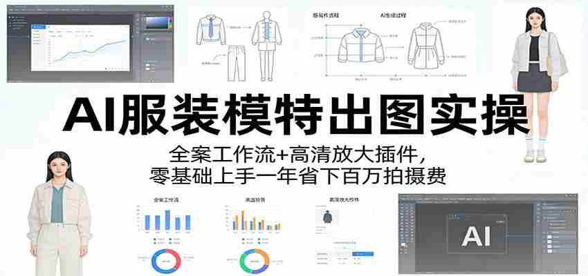 AI服装模特出图实操：全案工作流+ 高清放大插件，零基础上手一年省下百万拍摄费-中薪网
