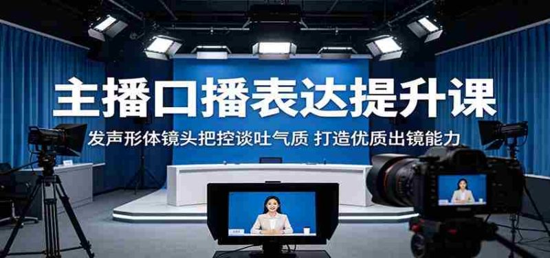 主播口播表达提升课:发声形体镜头把控谈吐气质,打造优质出镜能力-中薪网