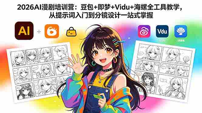 (18607期)2026AI漫剧培训营:豆包+即梦+Vidu+海螺全工具教学,从提示词入门到分镜设计一站式掌握-中薪网