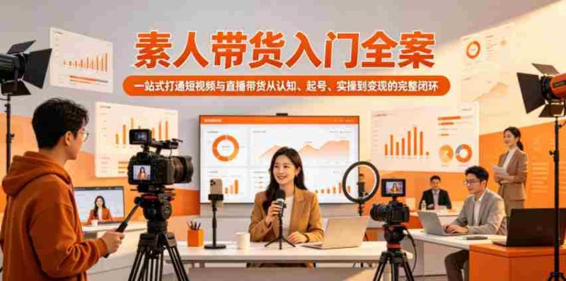 素人带货入门全案,一站式打通短视频与直播带货从认知、起号、实操到变现的完整闭环-中薪网