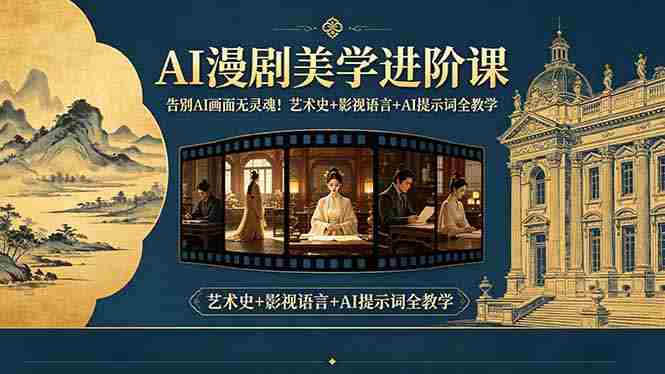 （18480期）告别AI画面无灵魂！AI漫剧美学进阶课，艺术史+影视语言+AI提示词全教学-中薪网