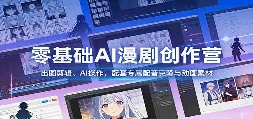 零基础AI漫剧创作营：出图剪辑、AI操作，配套专属配音克隆与动画素材-中薪网