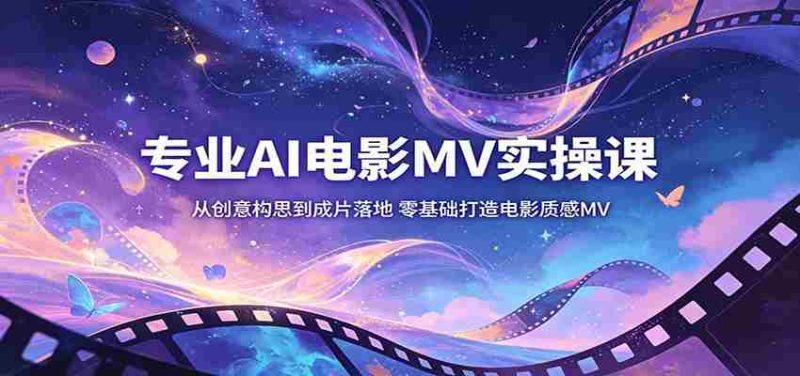 专业AI电影MV实操课:从创意构思到成片落地,零基础打造电影质感MV-中薪网
