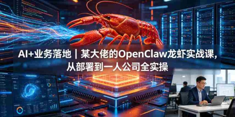 AI+业务落地|某大佬的OpenClaw小龙虾实战课,从部署到一人公司全实操-中薪网