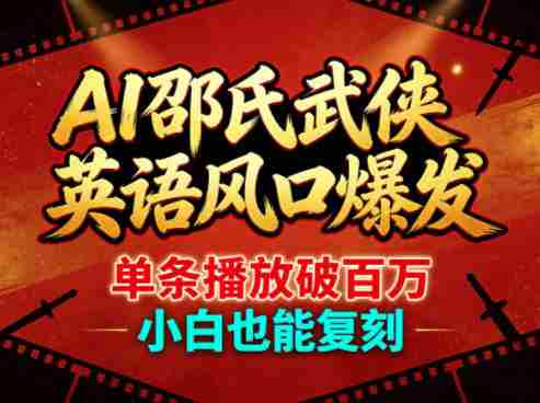 AI邵氏武侠英语风口爆发，单条播放破百万，小白也能复刻-中薪网
