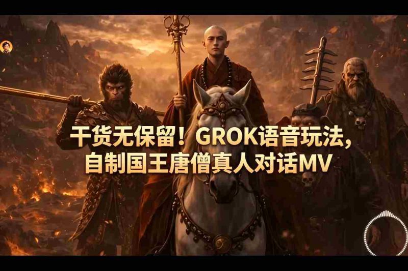 干货无保留!GROK语音玩法,自制国王唐僧真人对话MV-中薪网