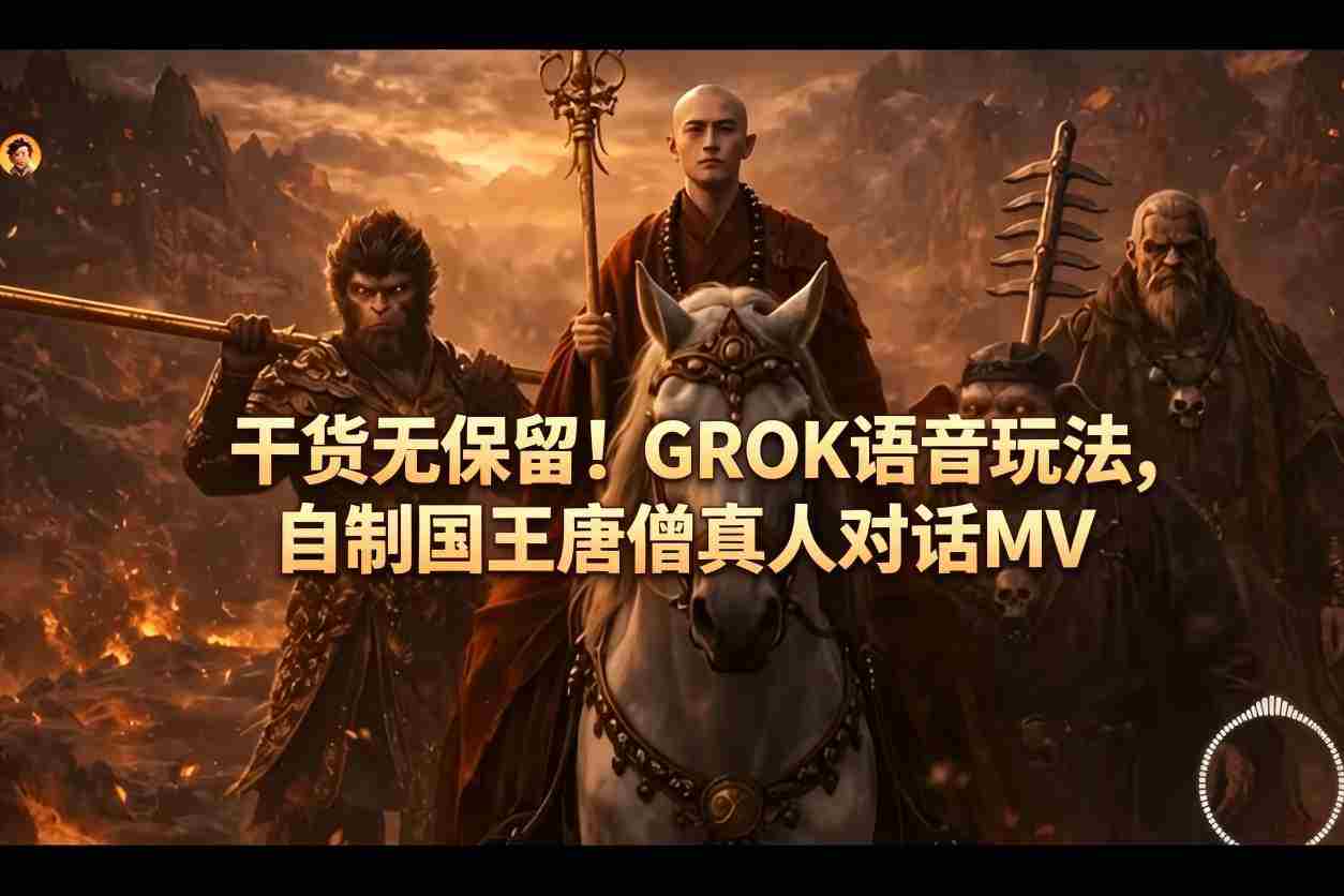 干货无保留！GROK语音玩法，自制国王唐僧真人对话MV-中薪网