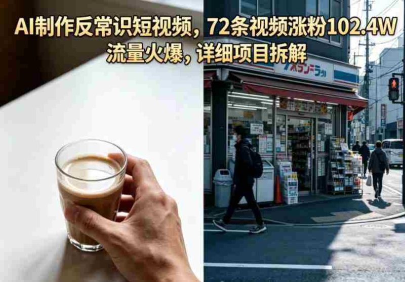 AI制作反常识短视频,72条视频涨粉102.4W,流量火爆,详细项目拆解-中薪网