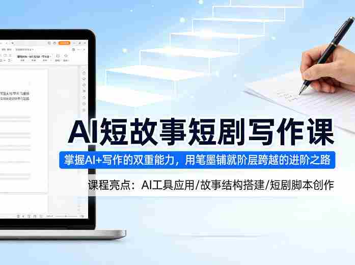 AI短故事短剧写作课,掌握AI+写作的双重能力,用笔墨铺就阶层跨越的进阶之路-中薪网