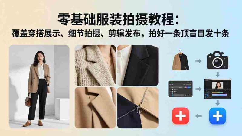 (17829期)零基础服装拍摄教程:覆盖穿搭展示、细节拍摄、剪辑发布,拍好一条顶盲目发十条-中薪网