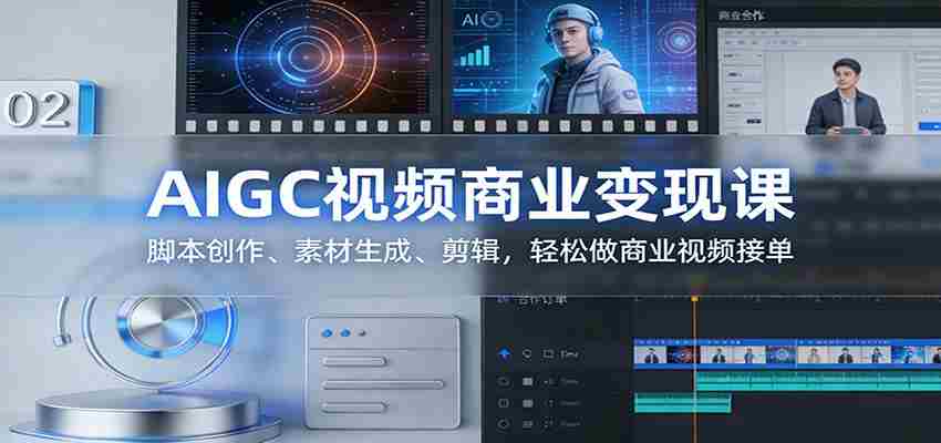 AIGC视频商业变现课：脚本创作、素材生成、剪辑，轻松做商业视频接单-中薪网