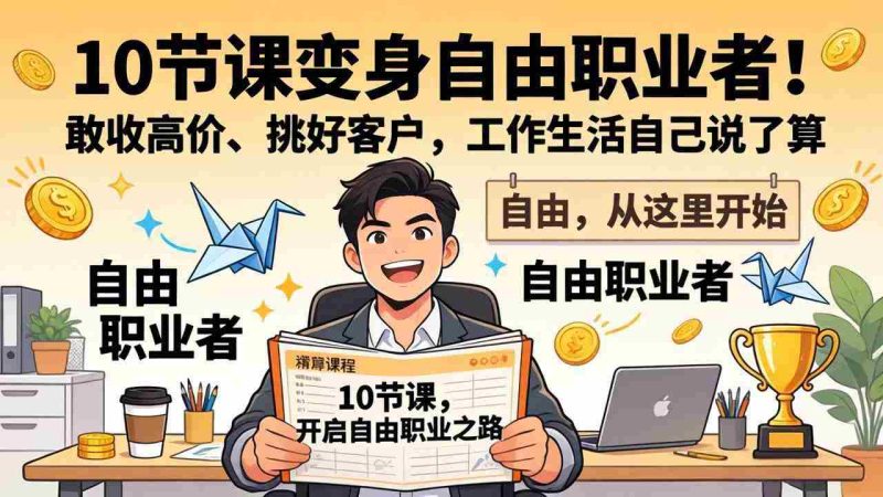 (17663期)10 节课变身自由职业者!敢收高价、挑好客户,工作生活自己说了算-中薪网