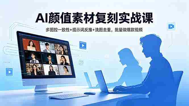 (18450期)AI颜值素材复刻实战课,多图控一致性+提示词反推+洗图去重,批量做爆款视频-中薪网
