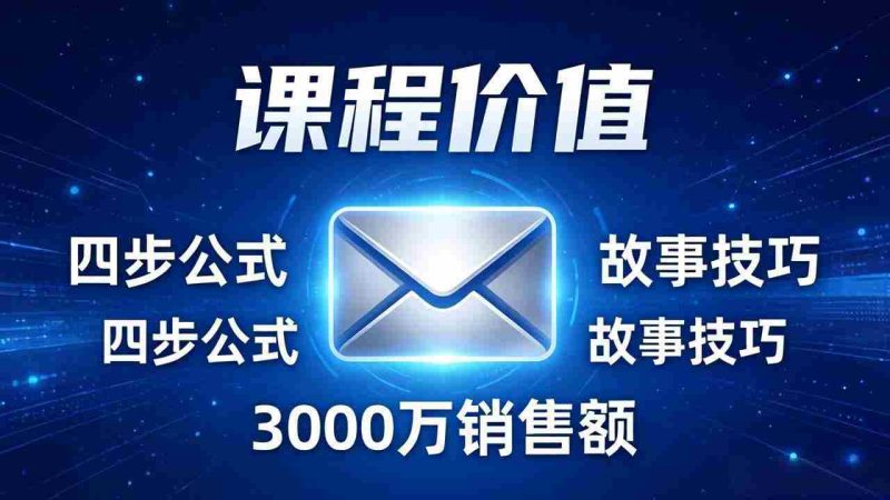 （17771期）高效邮件销售课：15分钟写出高转化邮件，四步公式+故事技巧，3000万销售额玩法拆解-中薪网