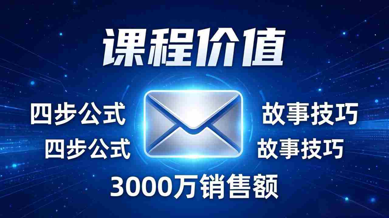 （17771期）高效邮件销售课：15分钟写出高转化邮件，四步公式+故事技巧，3000万销售额玩法拆解-中薪网