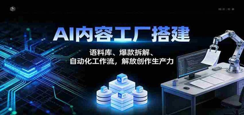 AI内容工厂搭建:语料库、爆款拆解、自动化工作流,解放创作生产力-中薪网