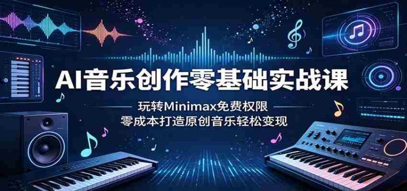 AI音乐创作零基础实战课：玩转Minimax免费权限，零成本打造原创音乐轻松变现-中薪网
