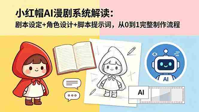 (18612期)小红帽AI漫剧系统解读:剧本设定+角色设计+脚本提示词,从0到1完整制作流程-中薪网