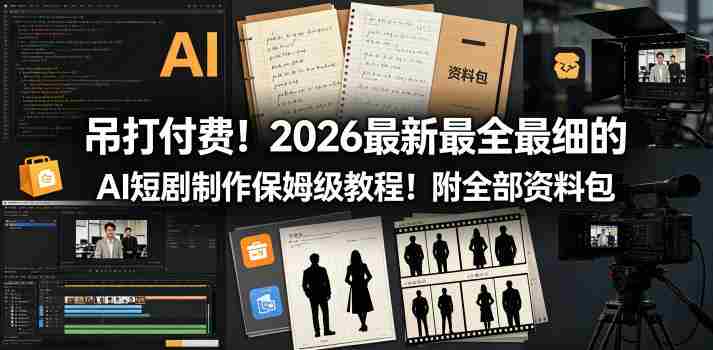 吊打付费!2026最新最全最细的AI短剧制作保姆级教程!附全部资料包-中薪网