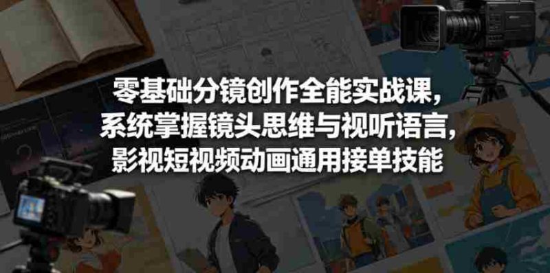 零基础分镜创作全能实战课,系统掌握镜头思维与视听语言,影视短视频动画通用接单技能-中薪网