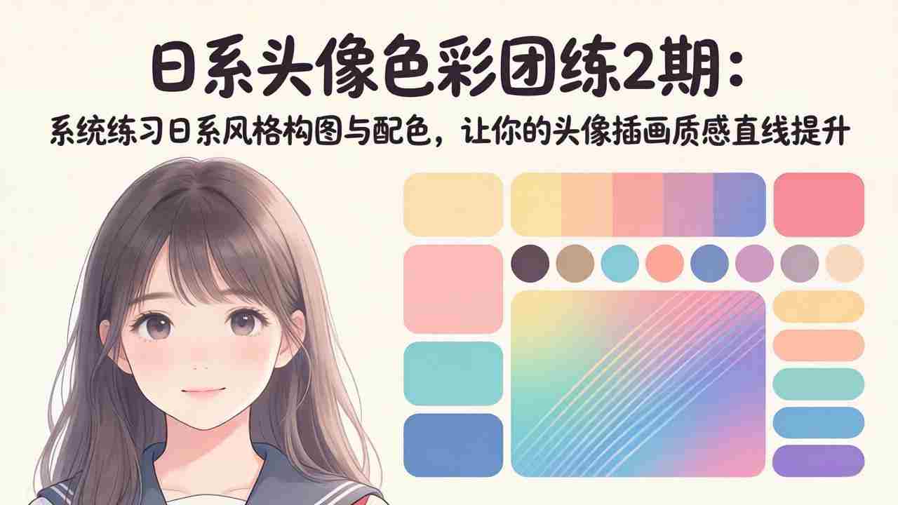 （18034期）日系头像色彩团练2期：系统练习日系风格构图与配色，让你的头像插画质感直线提升-中薪网