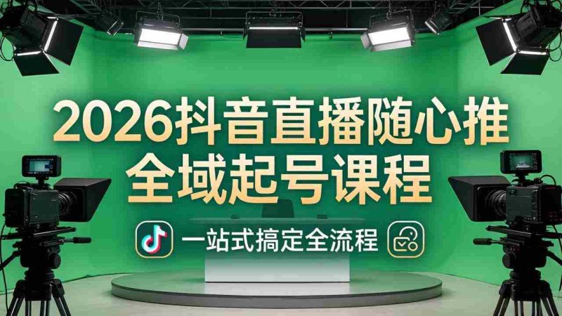 (18050期)2026抖音直播随心推全域起号课程:一站式搞定直播起号、稳号、放量全流程(更新4月)-中薪网