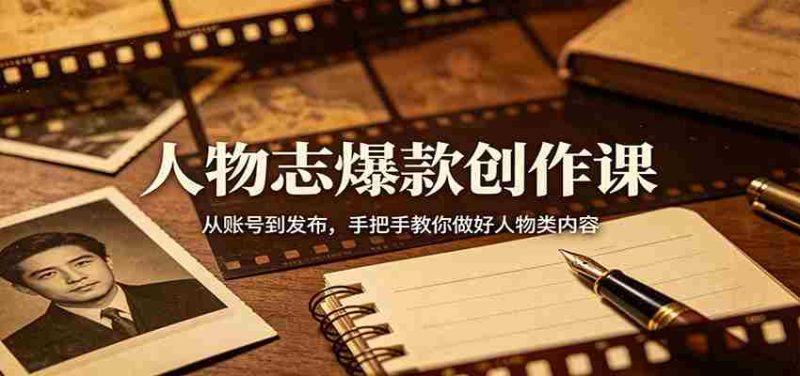人物志爆款创作课:从账号到发布,手把手教你做好人物类内容-中薪网
