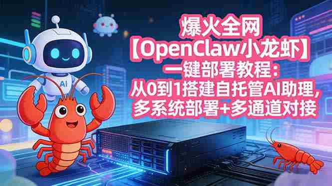 (17612期)爆火全网【OpenClaw 小龙虾】一键部署教程:从0到1搭建自托管AI助理,多系统部署+多通道对接-中薪网